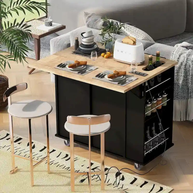 Ilot de cuisine avec abattant et prise électrique