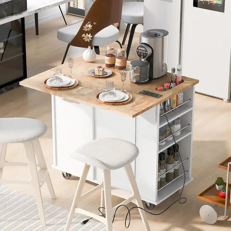Ilot de cuisine avec abattant et prise électrique
