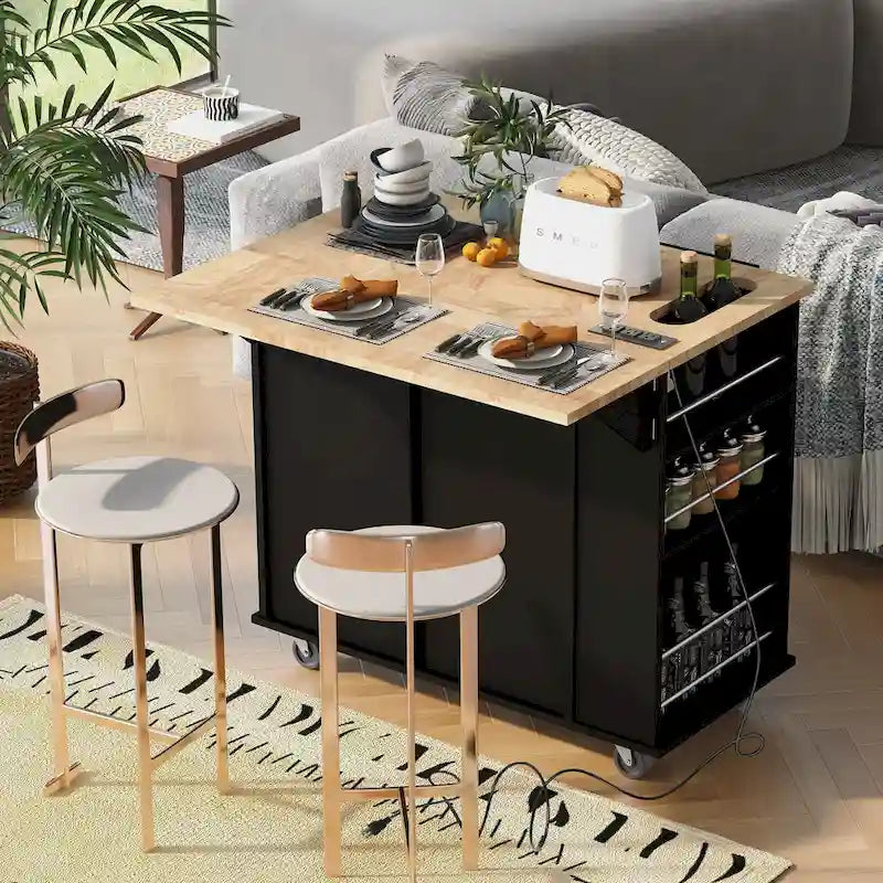Ilot de cuisine avec abattant et prise électrique