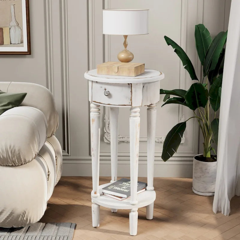 Table de support de téléphone ronde haute vieillie COSIEST