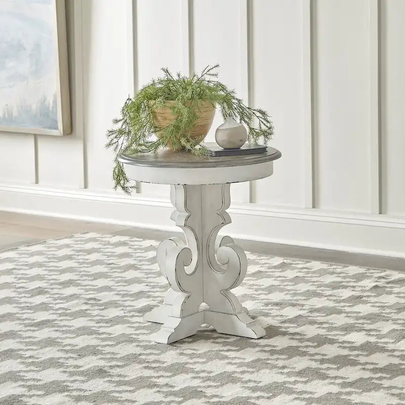 Table d'appoint ronde Magnolia Manor - 2 options de finition
