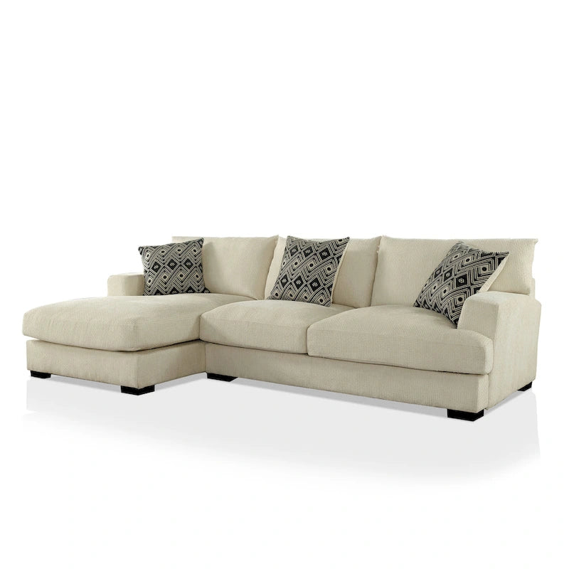 Kintra Contemporary Chenille Cushioned L-Shaped Sectional by Furniture of America