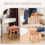 Tabouret de Maquillage à Coussin Selle - 17,83P x 12,4L x 16,53H