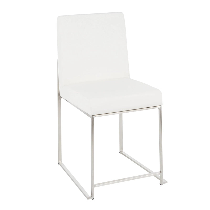 Chaises de salle à manger Forrest High Back en acier inoxydable Silver Orchid (lot de 2)