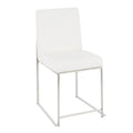 Chaises de salle à manger Forrest High Back en acier inoxydable Silver Orchid (lot de 2)
