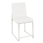 Chaises de salle à manger Forrest High Back en acier inoxydable Silver Orchid (lot de 2)