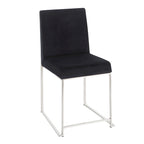 Chaises de salle à manger Forrest High Back en acier inoxydable Silver Orchid (lot de 2)