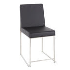 Chaises de salle à manger Forrest High Back en acier inoxydable Silver Orchid (lot de 2)