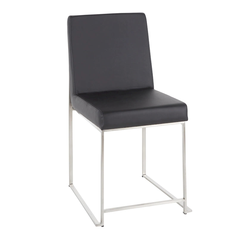 Chaises de salle à manger Forrest High Back en acier inoxydable Silver Orchid (lot de 2)