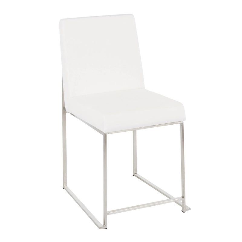 Chaises de salle à manger Forrest High Back en acier inoxydable Silver Orchid (lot de 2)