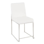 Chaises de salle à manger Forrest High Back en acier inoxydable Silver Orchid (lot de 2)