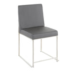 Chaises de salle à manger Forrest High Back en acier inoxydable Silver Orchid (lot de 2)