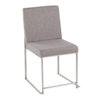 Chaises de salle à manger Forrest High Back en acier inoxydable Silver Orchid (lot de 2)