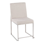 Chaises de salle à manger Forrest High Back en acier inoxydable Silver Orchid (lot de 2)