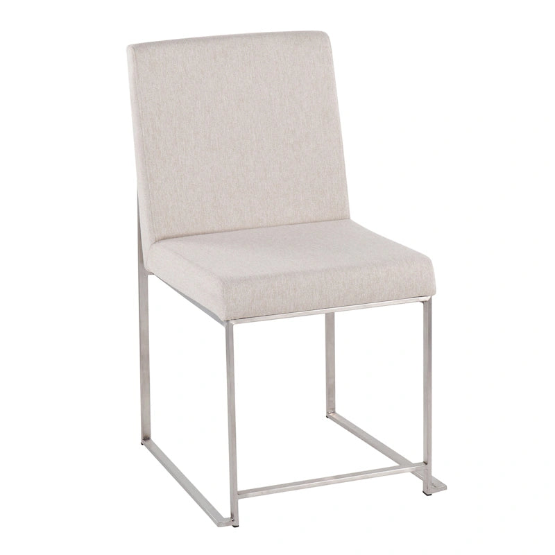 Chaises de salle à manger Forrest High Back en acier inoxydable Silver Orchid (lot de 2)