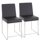 Chaises de salle à manger Forrest High Back en acier inoxydable Silver Orchid (lot de 2)