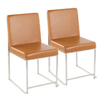 Chaises de salle à manger Forrest High Back en acier inoxydable Silver Orchid (lot de 2)