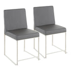 Chaises de salle à manger Forrest High Back en acier inoxydable Silver Orchid (lot de 2)