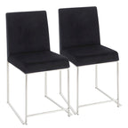 Chaises de salle à manger Forrest High Back en acier inoxydable Silver Orchid (lot de 2)