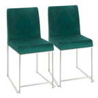 Chaises de salle à manger Forrest High Back en acier inoxydable Silver Orchid (lot de 2)