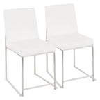 Chaises de salle à manger Forrest High Back en acier inoxydable Silver Orchid (lot de 2)