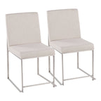 Chaises de salle à manger Forrest High Back en acier inoxydable Silver Orchid (lot de 2)