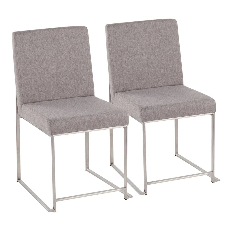 Chaises de salle à manger Forrest High Back en acier inoxydable Silver Orchid (lot de 2)