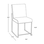 Chaises de salle à manger Forrest High Back en acier inoxydable Silver Orchid (lot de 2)