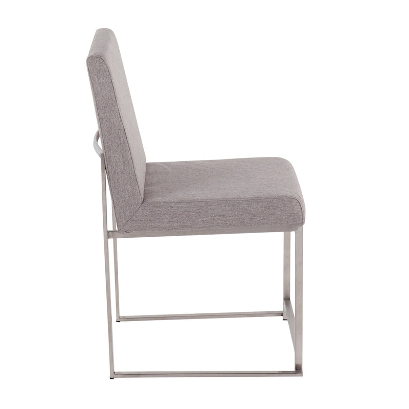 Chaises de salle à manger Forrest High Back en acier inoxydable Silver Orchid (lot de 2)