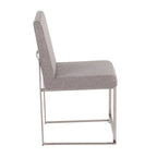 Chaises de salle à manger Forrest High Back en acier inoxydable Silver Orchid (lot de 2)
