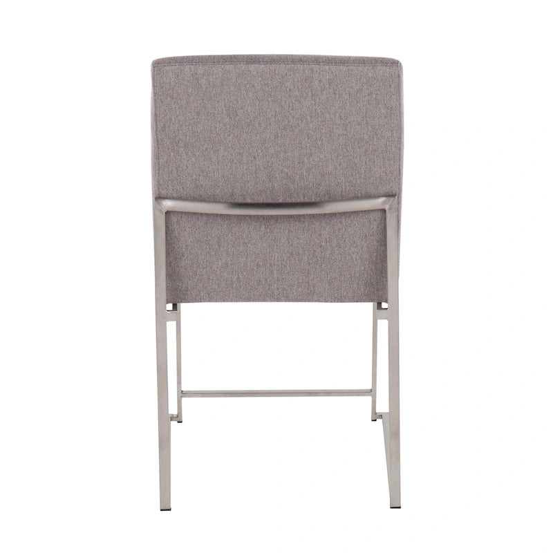 Chaises de salle à manger Forrest High Back en acier inoxydable Silver Orchid (lot de 2)