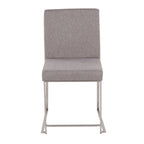 Chaises de salle à manger Forrest High Back en acier inoxydable Silver Orchid (lot de 2)
