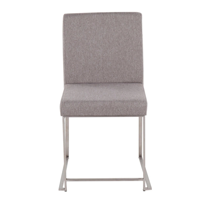 Chaises de salle à manger Forrest High Back en acier inoxydable Silver Orchid (lot de 2)
