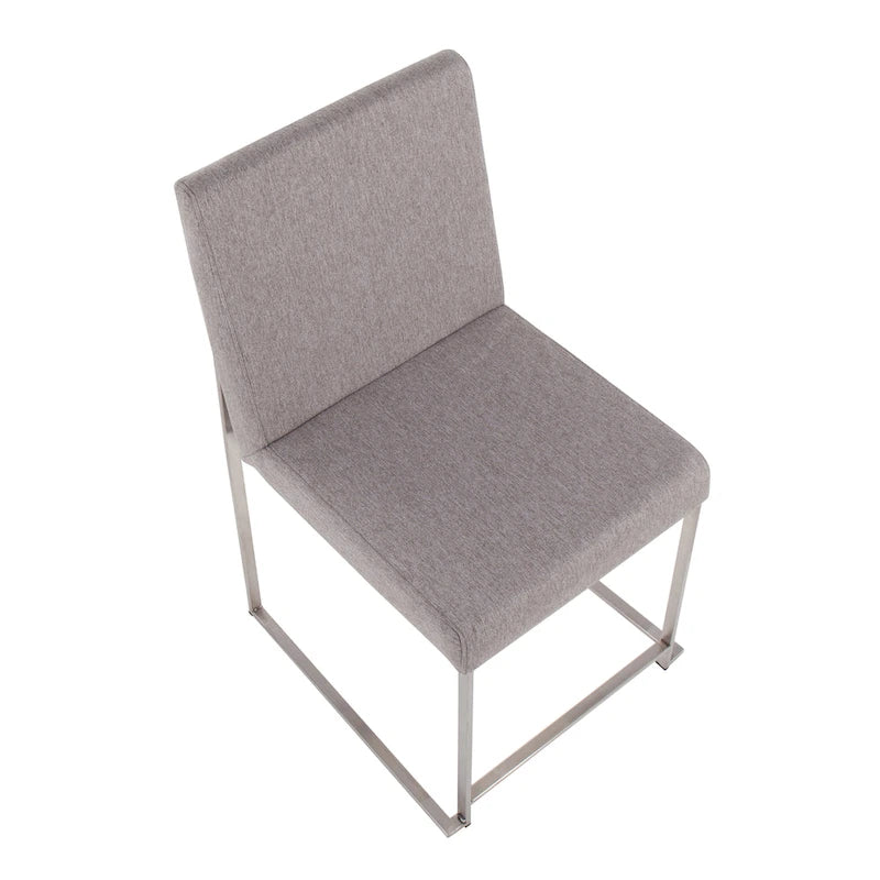 Chaises de salle à manger Forrest High Back en acier inoxydable Silver Orchid (lot de 2)