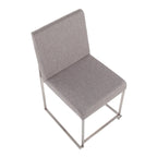 Chaises de salle à manger Forrest High Back en acier inoxydable Silver Orchid (lot de 2)