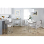 Chaises de salle à manger Forrest High Back en acier inoxydable Silver Orchid (lot de 2)
