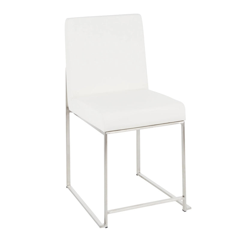 Chaises de salle à manger Forrest High Back en acier inoxydable Silver Orchid (lot de 2)