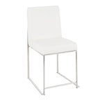 Chaises de salle à manger Forrest High Back en acier inoxydable Silver Orchid (lot de 2)