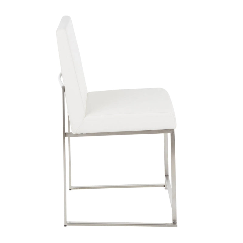 Chaises de salle à manger Forrest High Back en acier inoxydable Silver Orchid (lot de 2)