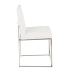 Chaises de salle à manger Forrest High Back en acier inoxydable Silver Orchid (lot de 2)