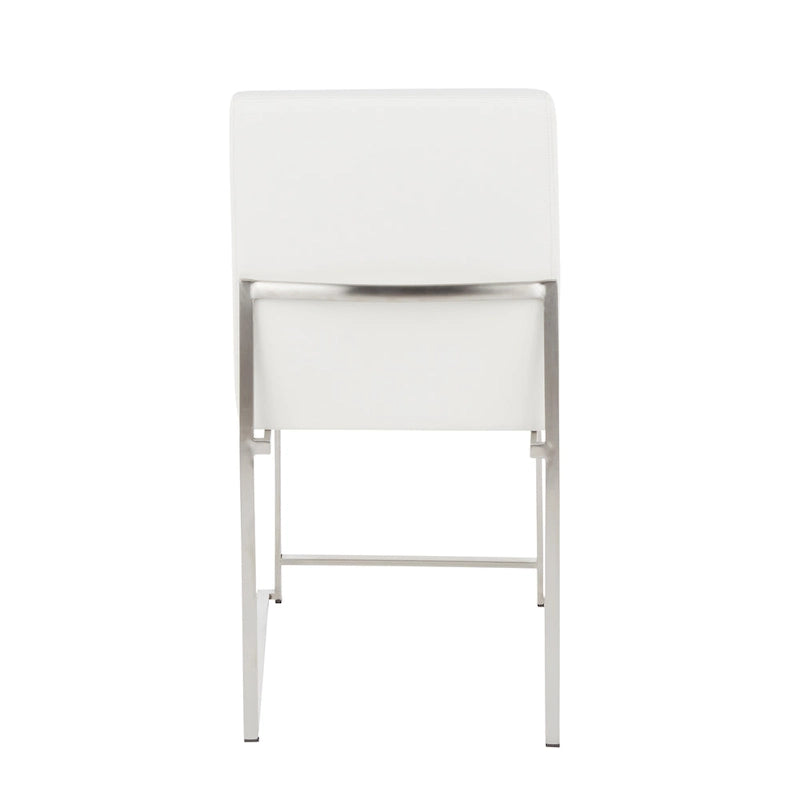 Chaises de salle à manger Forrest High Back en acier inoxydable Silver Orchid (lot de 2)