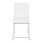 Chaises de salle à manger Forrest High Back en acier inoxydable Silver Orchid (lot de 2)