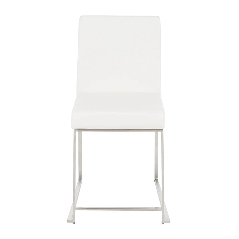 Chaises de salle à manger Forrest High Back en acier inoxydable Silver Orchid (lot de 2)