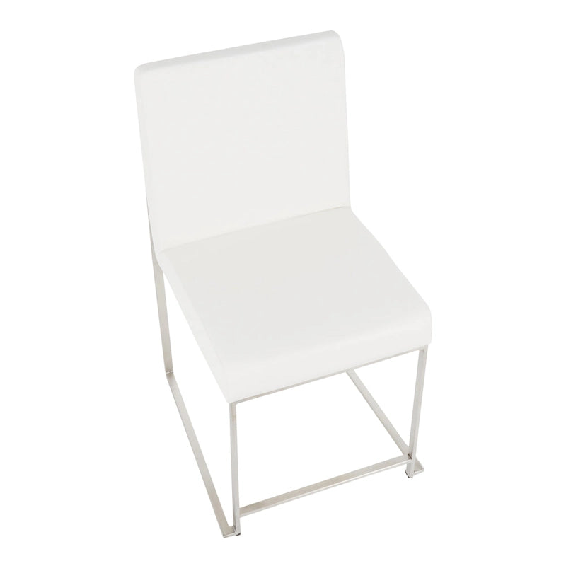 Chaises de salle à manger Forrest High Back en acier inoxydable Silver Orchid (lot de 2)