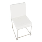 Chaises de salle à manger Forrest High Back en acier inoxydable Silver Orchid (lot de 2)