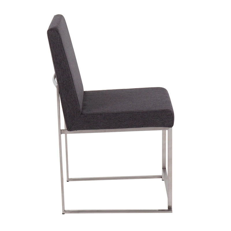 Chaises de salle à manger Forrest High Back en acier inoxydable Silver Orchid (lot de 2)
