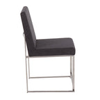 Chaises de salle à manger Forrest High Back en acier inoxydable Silver Orchid (lot de 2)