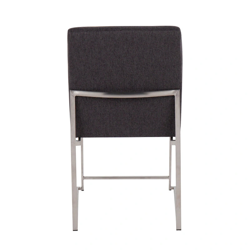 Chaises de salle à manger Forrest High Back en acier inoxydable Silver Orchid (lot de 2)