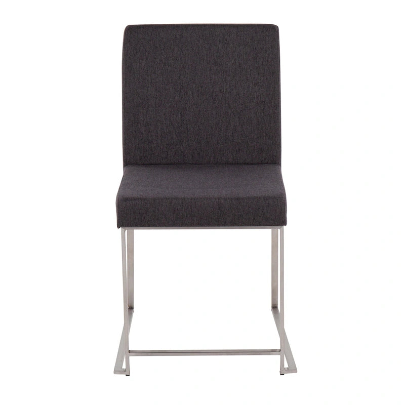 Chaises de salle à manger Forrest High Back en acier inoxydable Silver Orchid (lot de 2)