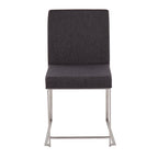 Chaises de salle à manger Forrest High Back en acier inoxydable Silver Orchid (lot de 2)